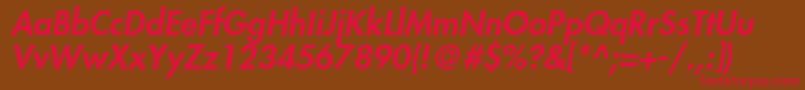 KudosBlackSsiBlackItalic Font – Red Fonts on Brown Background