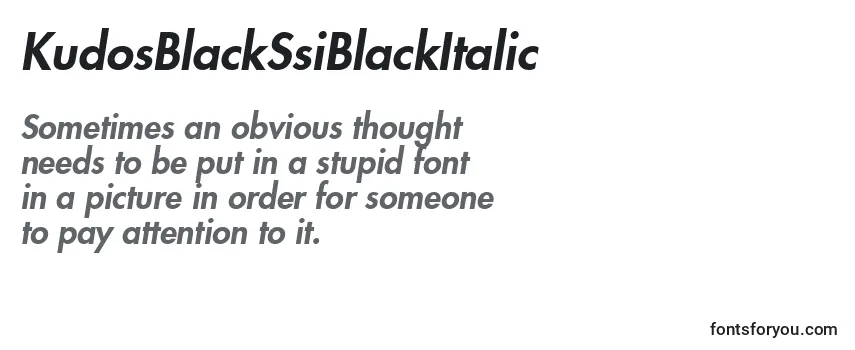 KudosBlackSsiBlackItalic Font