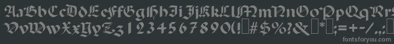 Шрифт P650BlackletterRegular – серые шрифты на чёрном фоне