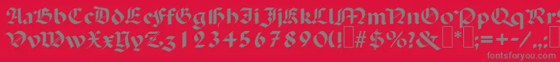 Шрифт P650BlackletterRegular – серые шрифты на красном фоне