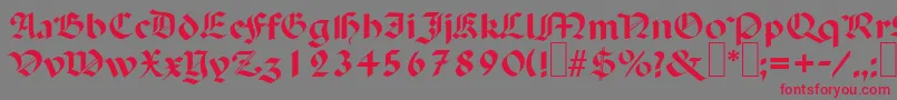 P650BlackletterRegular Font – Red Fonts on Gray Background