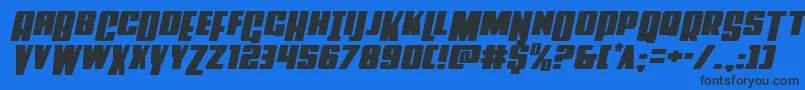Powerlordsemital Font – Black Fonts on Blue Background