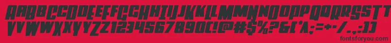 フォントPowerlordsemital – 赤い背景に黒い文字
