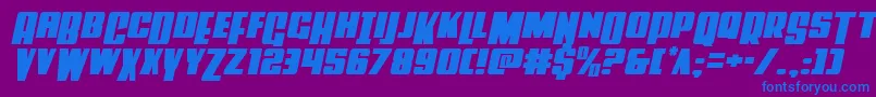 Шрифт Powerlordsemital – синие шрифты на фиолетовом фоне