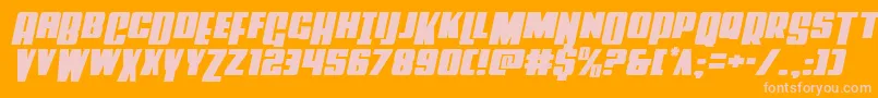 Powerlordsemital Font – Pink Fonts on Orange Background