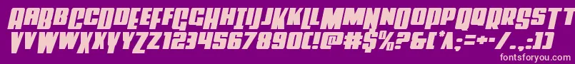Powerlordsemital Font – Pink Fonts on Purple Background