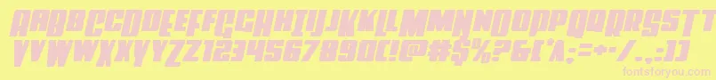 Powerlordsemital Font – Pink Fonts on Yellow Background