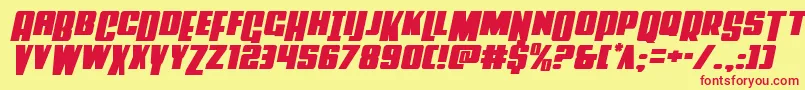 Powerlordsemital Font – Red Fonts on Yellow Background