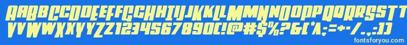 Powerlordsemital Font – Yellow Fonts on Blue Background