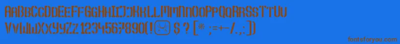 フォントTop – 茶色の文字が青い背景にあります。