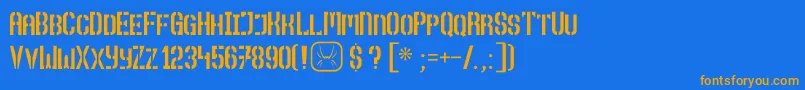 フォントTop – オレンジ色の文字が青い背景にあります。