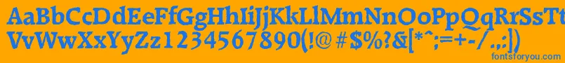 RaleighantiqueBold Font – Blue Fonts on Orange Background