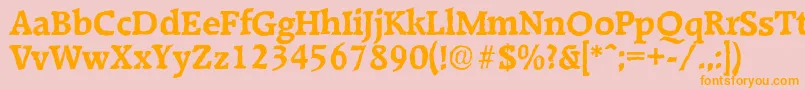 RaleighantiqueBold Font – Orange Fonts on Pink Background