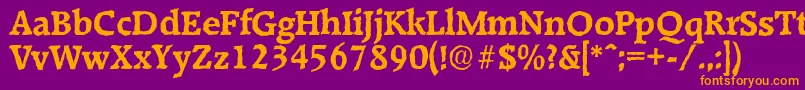 RaleighantiqueBold Font – Orange Fonts on Purple Background
