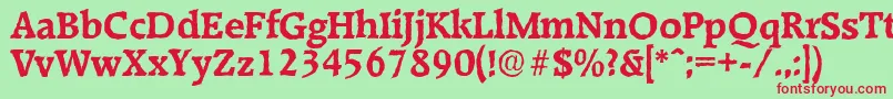 Шрифт RaleighantiqueBold – красные шрифты на зелёном фоне