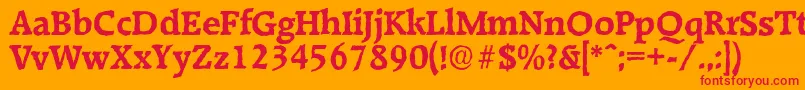 RaleighantiqueBold Font – Red Fonts on Orange Background