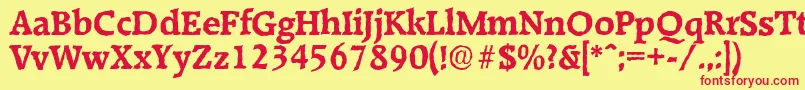 RaleighantiqueBold Font – Red Fonts on Yellow Background