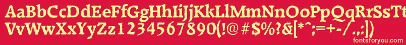 RaleighantiqueBold Font – Yellow Fonts on Red Background