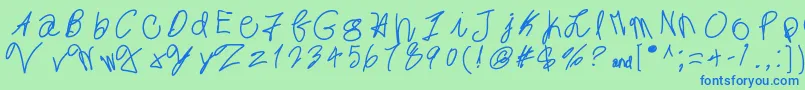 MintyFreshGelato Font – Blue Fonts on Green Background