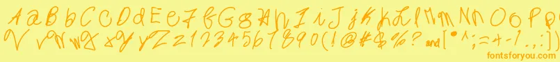 Więcej informacji o czcionce MintyFreshGelato Czcionka MintyFreshGelato – pomarańczowe czcionki na żółtym tle