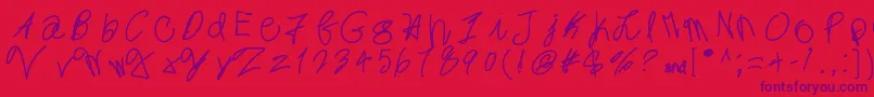 MintyFreshGelato Font – Purple Fonts on Red Background