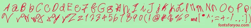 フォントMintyFreshGelato – 赤い文字の緑の背景