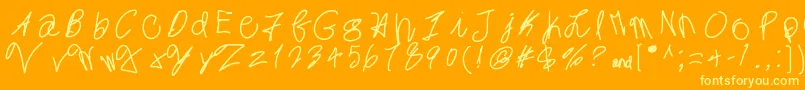 MintyFreshGelato Font – Yellow Fonts on Orange Background