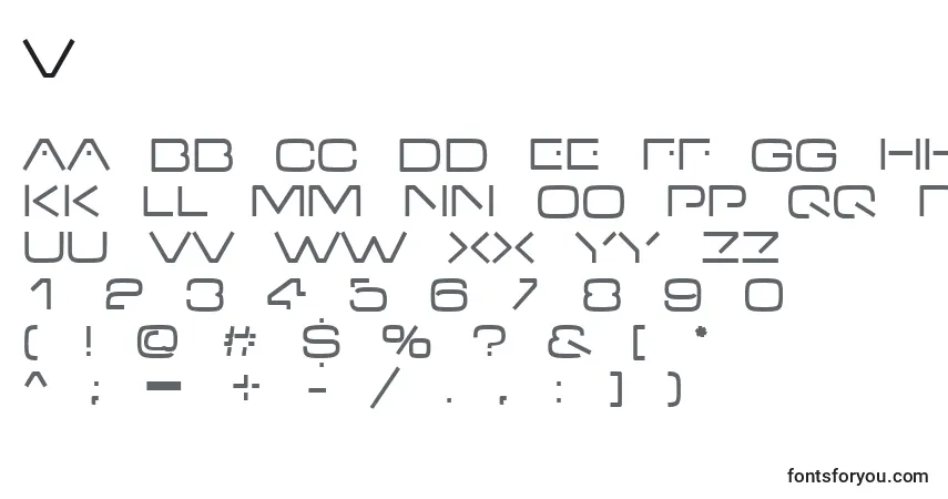 Schriftart V – Alphabet, Zahlen, spezielle Symbole