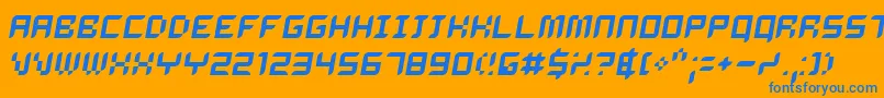 DelilahOblique Font – Blue Fonts on Orange Background