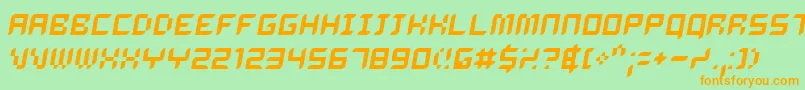 DelilahOblique Font – Orange Fonts on Green Background