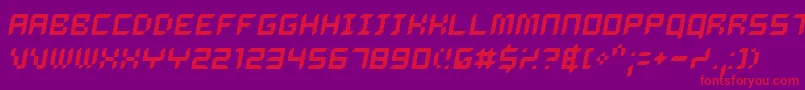 DelilahOblique Font – Red Fonts on Purple Background