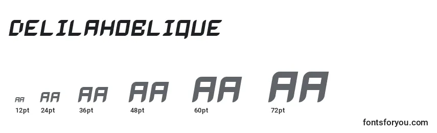DelilahOblique Font Sizes