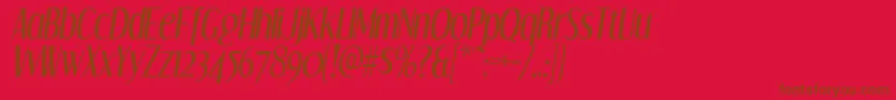 Police Dreamorphans Italic – polices brunes sur fond rouge