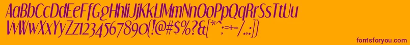 Dreamorphans Italic Font – Purple Fonts on Orange Background