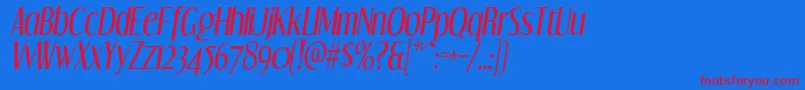 Czcionka Dreamorphans Italic – czerwone czcionki na niebieskim tle