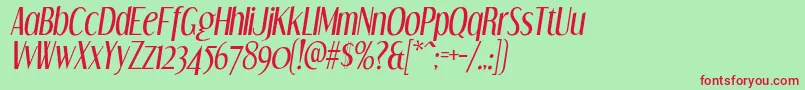 Dreamorphans Italic Font – Red Fonts on Green Background