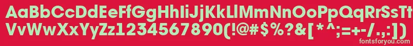 フォントAvant21 – 赤い背景に緑の文字