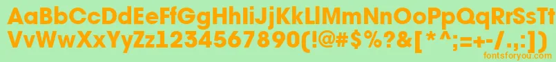 Avant21 Font – Orange Fonts on Green Background