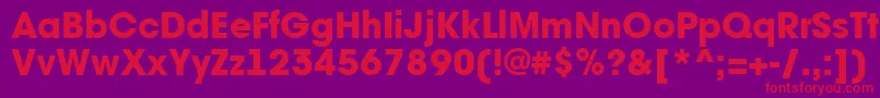 Avant21 Font – Red Fonts on Purple Background