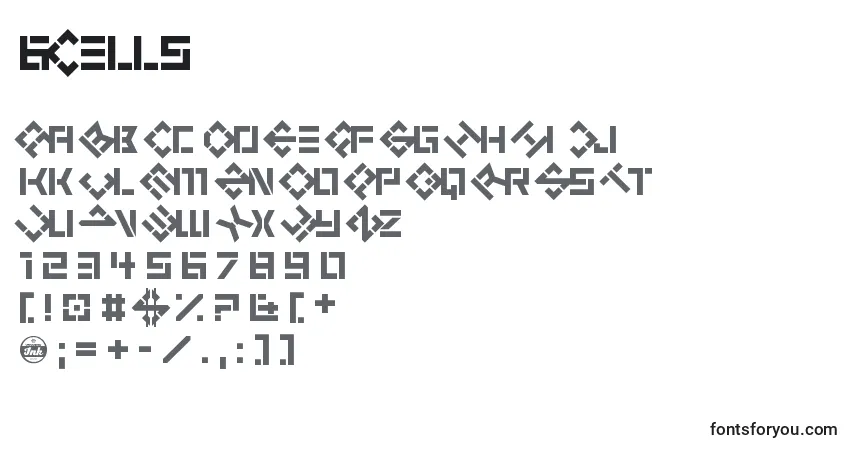 Czcionka 6Cells – alfabet, cyfry, specjalne znaki
