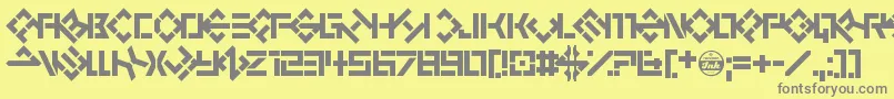 フォント6Cells – 黄色の背景に灰色の文字