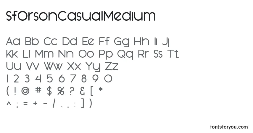 Czcionka SfOrsonCasualMedium – alfabet, cyfry, specjalne znaki
