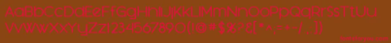 フォントSfOrsonCasualMedium – 赤い文字が茶色の背景にあります。