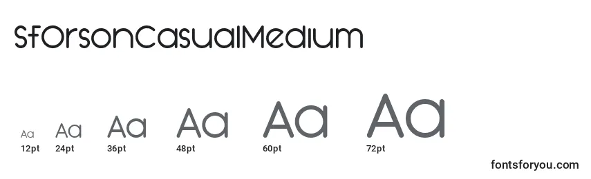 SfOrsonCasualMedium Font Sizes