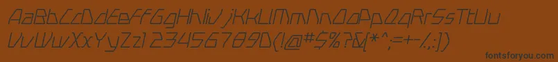 Weitere Informationen zur Swerveli-Schriftart Swerveli-Schriftart – Schwarze Schriften auf braunem Hintergrund