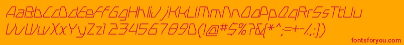 Swerveli-Schriftart – Rote Schriften auf orangefarbenem Hintergrund