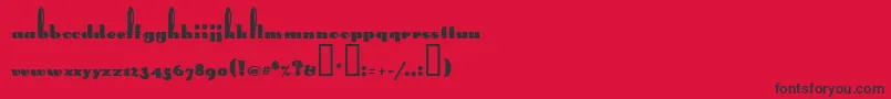 LongEarsMf Font – Black Fonts on Red Background