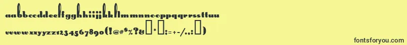 LongEarsMf Font – Black Fonts on Yellow Background