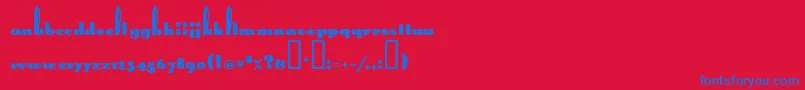 LongEarsMf Font – Blue Fonts on Red Background