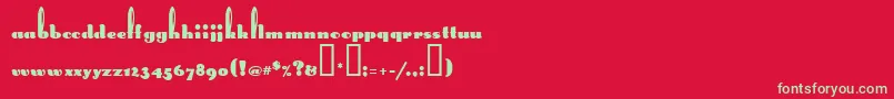 LongEarsMf Font – Green Fonts on Red Background